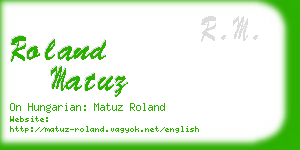 roland matuz business card